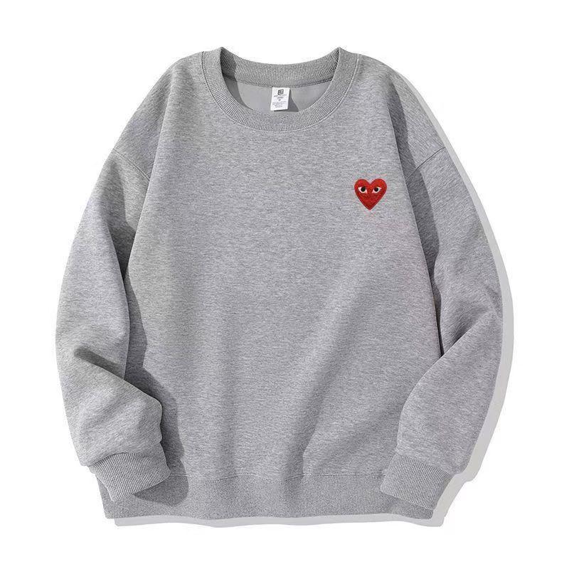 2026 Heavyweight Cotton Embroidered Heart Sweatshirt: Round Neck, Long Sleeve, Unisex Spring/Autumn Style