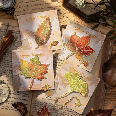 Customized Retro Leaf Metal Bookmark - Creative Graduation Souvenir Gift Box