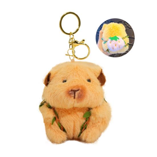 Keychain Pendant Plush Hamster Fruit Portable Compact Keychain Smooth Texture Backpack Design Key Chain