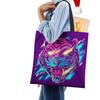 Tiger Elephant Print Shopping Bags Women Folding Reusable Customize Tote Shoulder Bag Canvas Casual Groceries Handbags CLE