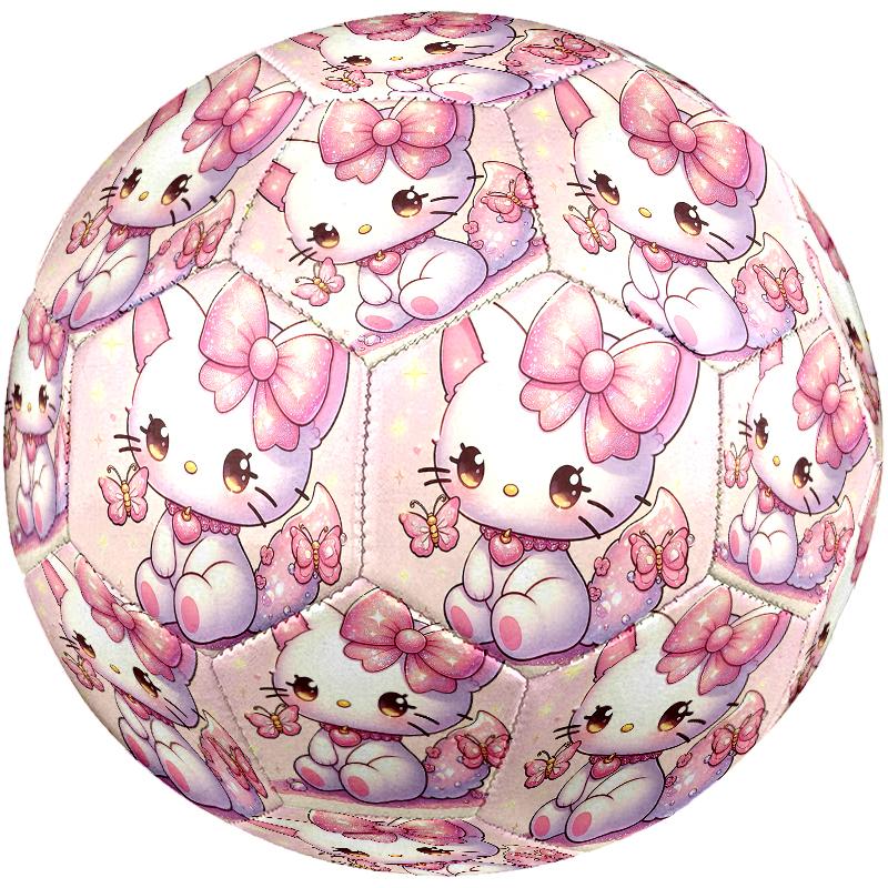 1pc Hello Kitty Size 5 Soccer Ball, Standard Sport Football Firm Stitching for Training And Match, Gentle on the Feet, Durable and Unique