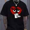 New Summer Men's Fashion T-shirt Passionate Love Printed Men's T-shirt Top