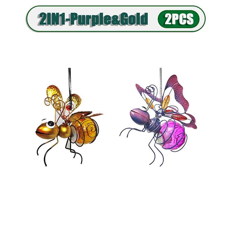 5PCS Solar-Powered Hanging Metal Ladybug Light  Garden Decor  Lady Sculpture with Bouncy Springs Summer Outdoor Art Decorations