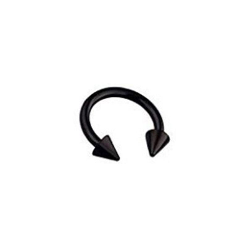 

Европейское и американское кольцо для носа в форме подковы из нержавеющей стали с коническими концами 1.2x10x3x3mm чёрный