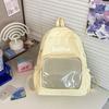 Solid Color Pockets Itabag Large Capacity Korean Style School Bag Jk Transparent Backpack  Kids