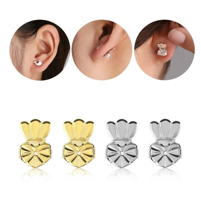 2 Ps 0.39x0.55in Crown Earring Backs Replacements for Posts Earring Backings Secure for Studs Hypoallergenic Locking