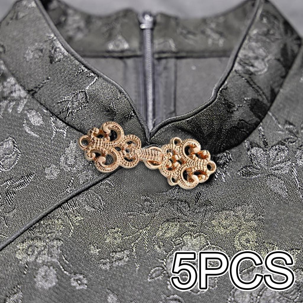 5x Cloak Clasp Fasteners Decorative Traditional Clasp Closure Buttons Swirl Flower Clip for Outfit Dress Costumes Hanfu Jacket