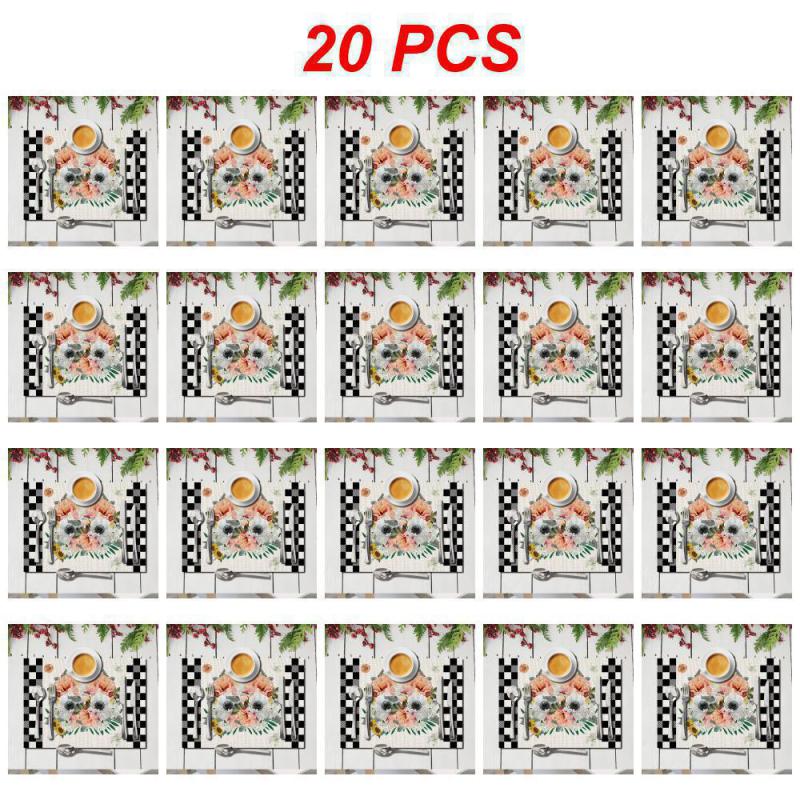 10~50PCS Printed Placemat Wear-resistant And Scratch-resistant Durable Cozy Kitchen Decoration Insulated Placemat Clear Pattern