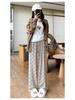 Korean Retro Bow High-Waisted Wide-Leg Silky Pants for Women