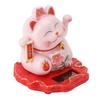 Lucky Cat Waving Arm Ornament ABS Solar Powered Light Induction Wealth Welcoming Cat Decoration for Home Car Housewarming Gift