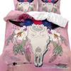 Farm Animal Duvet Cover Set Single King Queen Bohemian Mandala Bedding Set Microfiber Deer Bull Head Cow Skull Comforter Cover