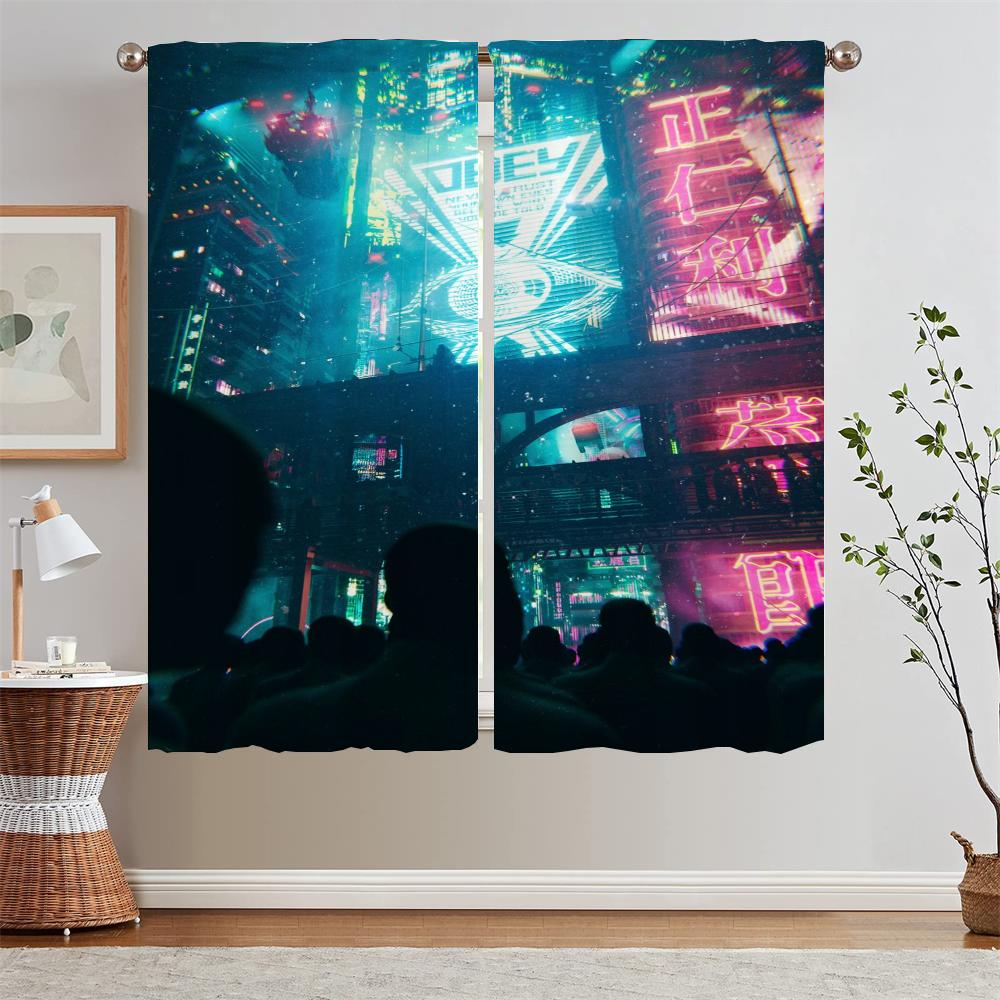 

Япония Неон 3D Пачки Таможня Бесплатная Доставка Товары Шторы Украшения Гостиной Спальня Затемняющие Шторы для Камеры Кудри W50xH70cmx2pcs-CL