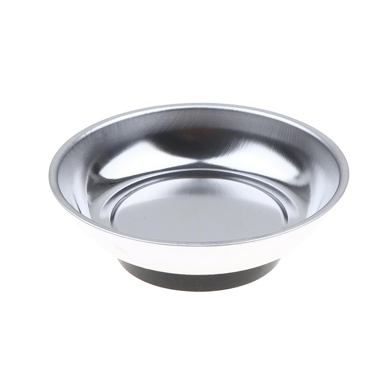 Stainless Steel Magnetic Trays Circular Rectangular Magnetic Parts Bowl Bolts Nuts Screw Storage Tray Metal Tool Holder Plate