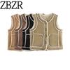 Zbzr Autumn New Women Clothes European and American Fan Car Suede Fur Fur Button Vest Vest