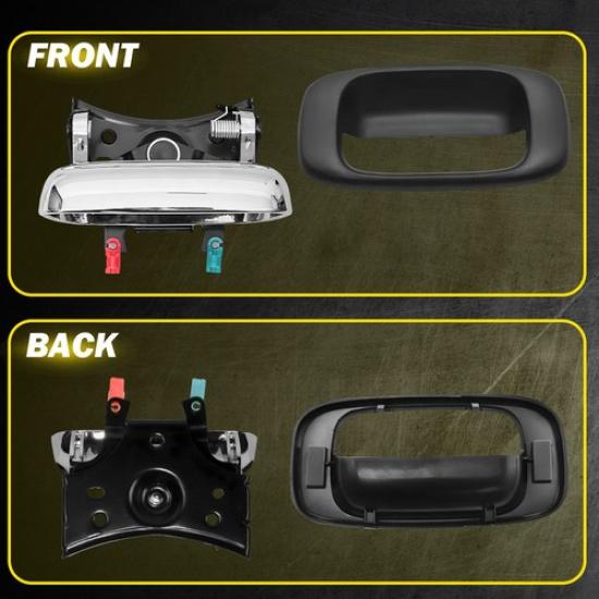 Rear Handle Tailgate Cover Bezel Chrome For 2007 Chevy Silverado 1500 HD Classic