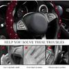 2PCS Steering Wheel Cover, Sparkling Rhinestone Segmented Steering Wheel Protector Fit 14-15.6 Inch, Non-Slip Wheel Wrap Cover Bling Car Interior