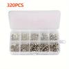 320Pcs Stainless Steel Screws An Head Screws Nuts Bolts Assortment Kit M2-M5 Metic Nut and Bolt Assortment Hand Tools