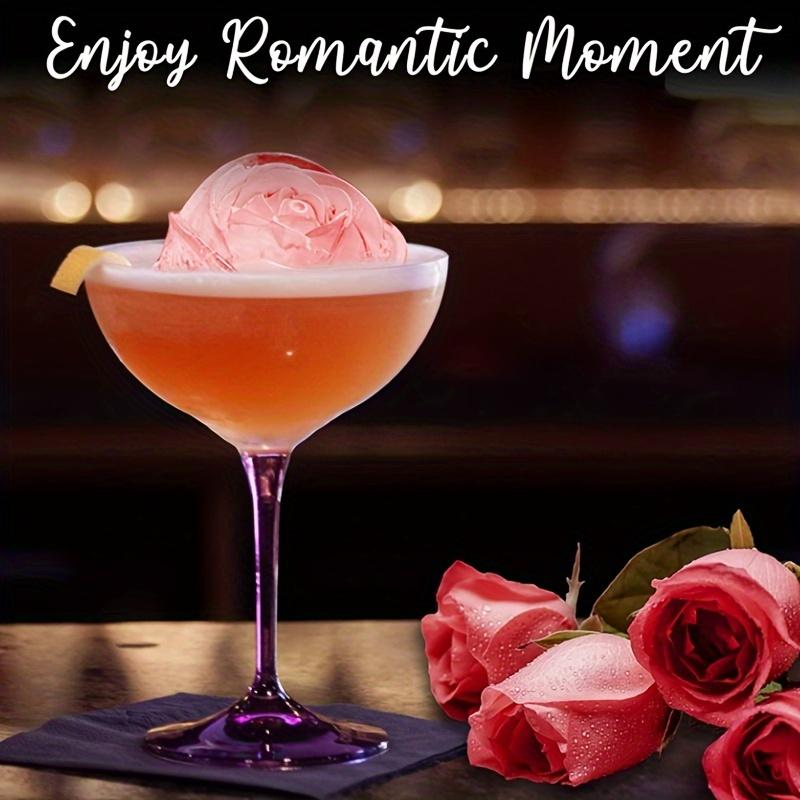 1PC Elegant Rose Shaped Ice Cube Mold Reusable Food Grade Silicone IceTray Ice Ball Mold for Effortless Dessert Summer Drinks