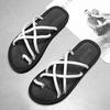 Slippers men's summer popular personalized weaving casual outer wear toe non-slip trend beach shoes sandals flip-flops