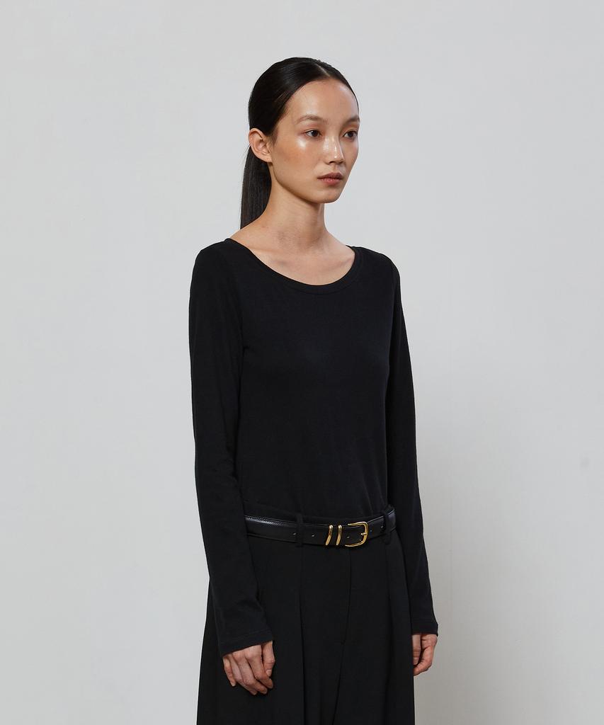NOTIA Soft Wide Neck T-Shirts - Black