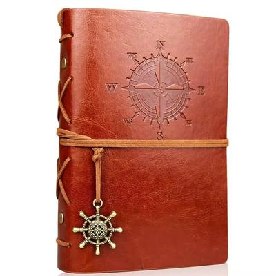 Retro Notebooks Journals Agenda Binder Sketch Book Leather Soft Cover Replaceable Kraft Paper Inner Korean Stationery