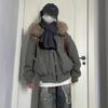 Womens Short Puffer Coat With Faux Fur Collar Thick Warm Winter Hooded Jacket Small Stature