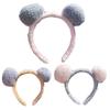 Niedlicher Plüsch Pompon Form Haarreif Damen Make-up Stirnband für Kinder Festival Party Auftritt Haarschmuck