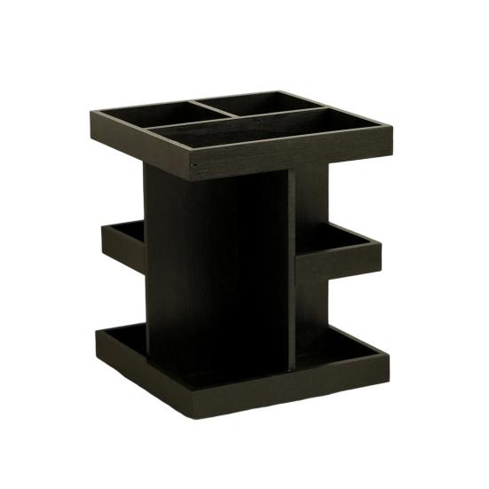 Storage Rack Cosmetic Organizer Large Capacity Multi-Layer Design 360-Degree Rotatable Wood Perfume Shelf Display Holder