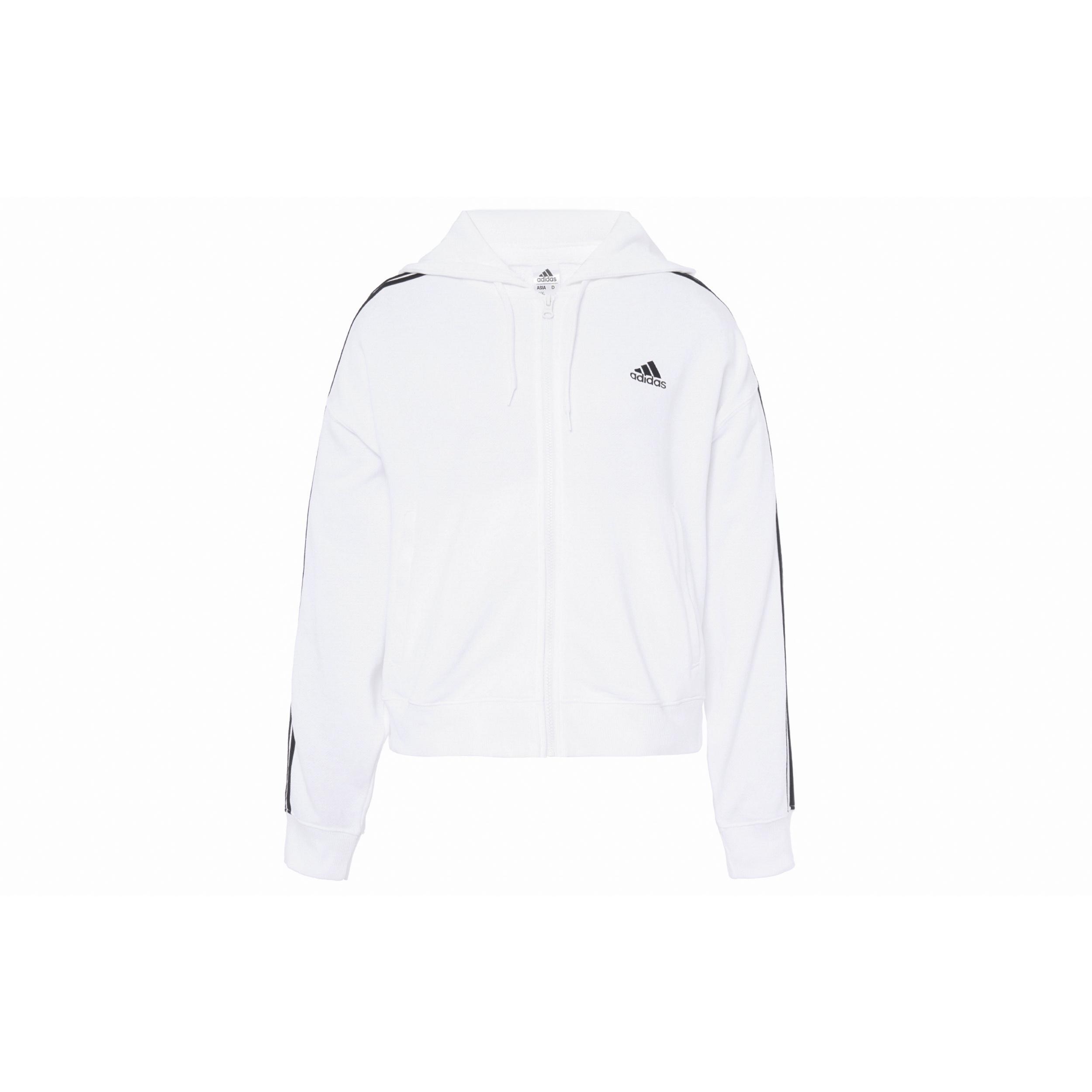 (WMNS) adidas 3-Stripes French Terry Bomber Full-Zip Hoodie Jackets White Women s IK8387 L