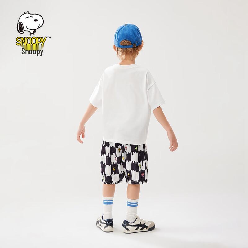 SNOOPY Kids Plaid Short Sleeve T-Shirt & Shorts Set