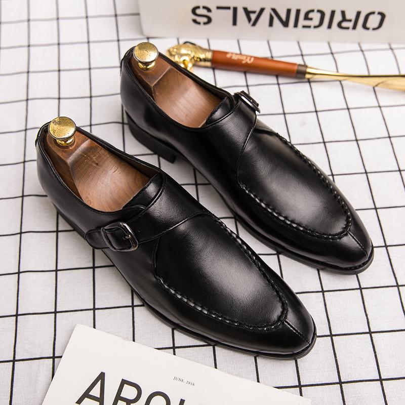 Fashion Men Leather Shoes Fashion Luxury Wedding Shoes Mens Loafers Moccasins Driving Walking Shoes for Men Party Classic Buckle Busines