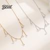 Scratch Resistant Necklace Layered Tassel with Zircon Gold Chain
