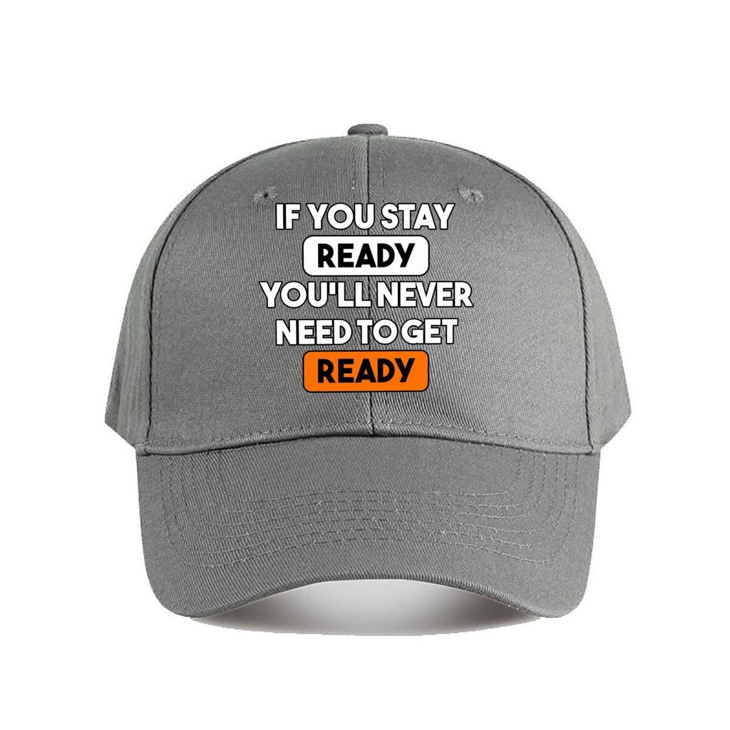 Motivational Ready Quote Wall Art Baseball Cap Fashion Unisex Sunhat Womens Outdoor Sports