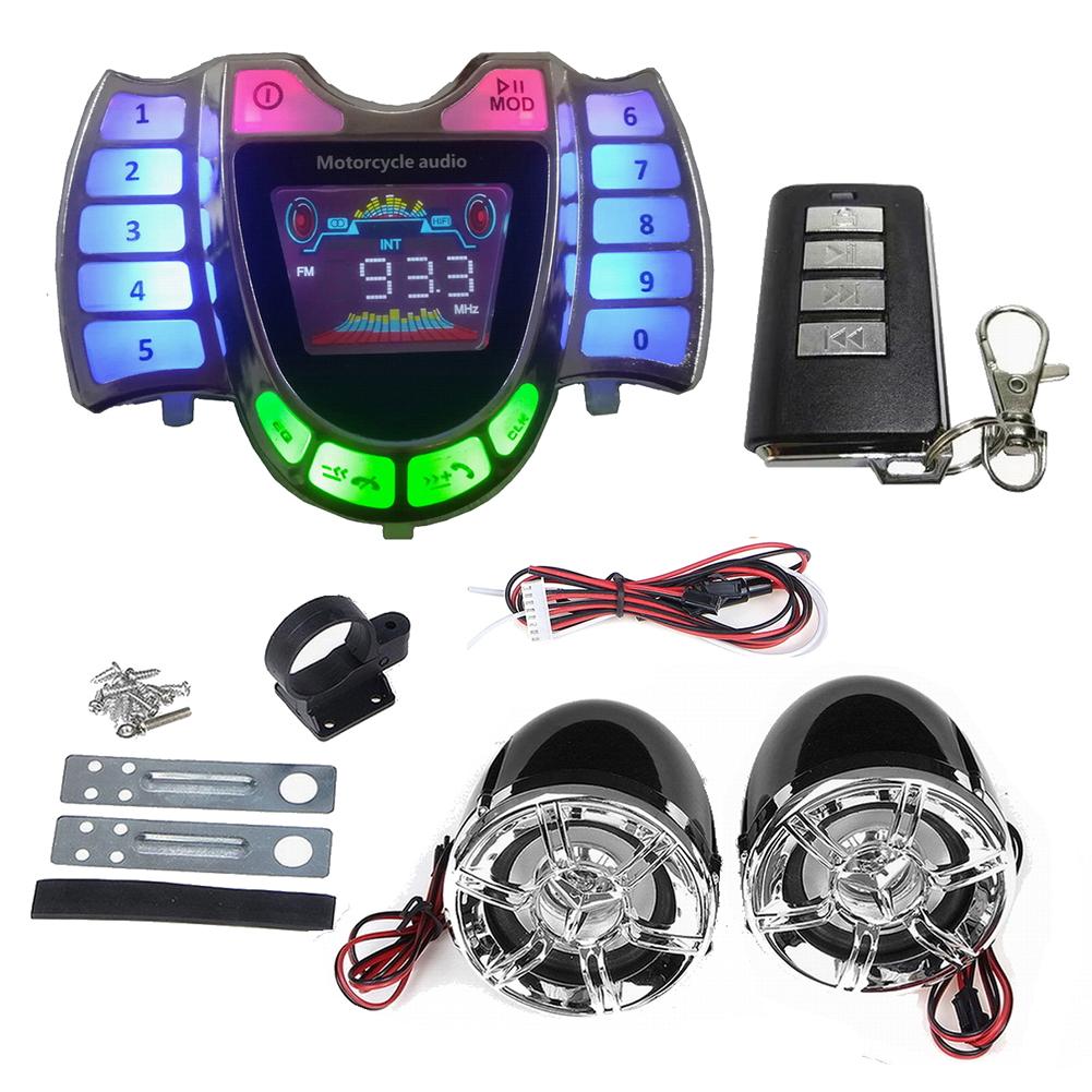 HY-008 Bluetooth-compatible Motorcycle Stereo Speaker System Handsfree TF AUX FM Radio USB