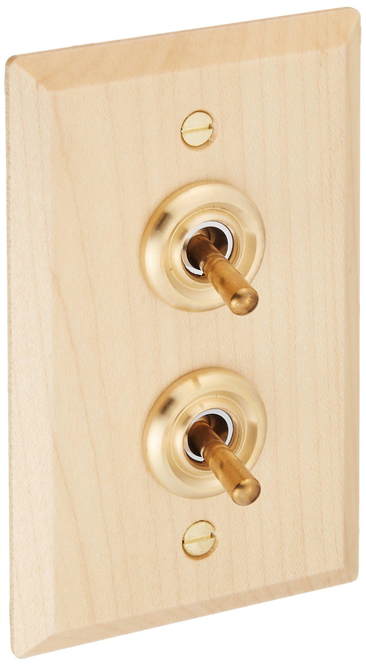 

Выключатель AxisHomestead, Деревянная накладка, 2-клавишный, Кленовый тумблер, HS2364