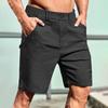 Men's Workwear Shorts With Multiple Pockets, Elastic Waistband, Loose Cotton, Casual Outdoor Lightweight Work Shorts