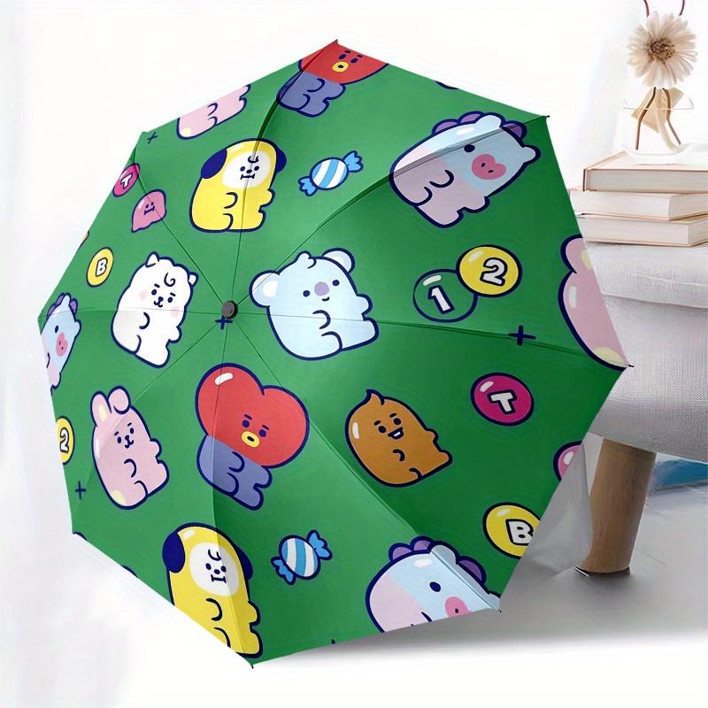 1pc BT21 Character Pattern Umbrella with Plastic Handle,Suitable for All Seasons Home Travel Outdoor UmbrellaM1287