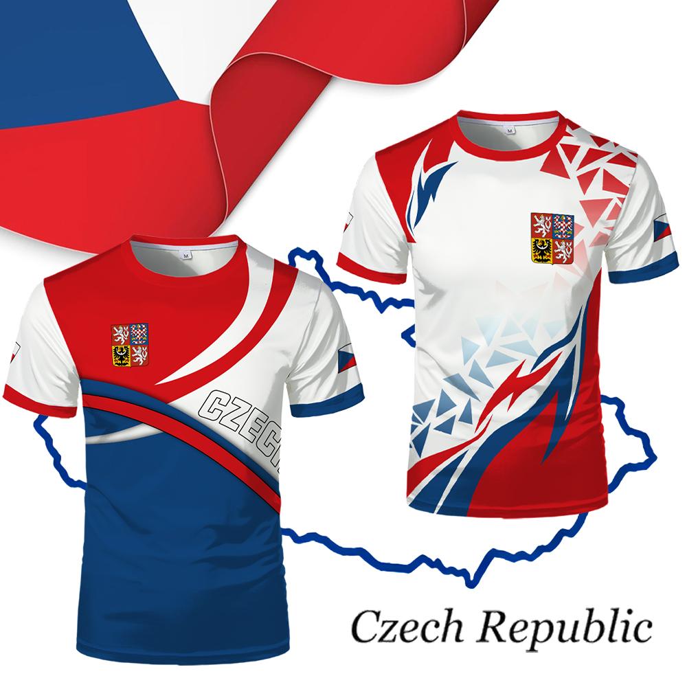 Bobby4 Tsjechi&euml; Vlag T-shirt Tsjechi&euml; Nationaal Symbool Grafisch T-shirt Heren Dames Buiten Sport Ademend Voetbalshirt 3XL