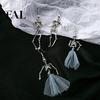 Unique Costume Earrings 1 Pair Halloween Earrings, Spooky Gothic Skeleton Dangle Cool Punk Drop Skull Articulated Jewelry for Women Humanoid Pendant