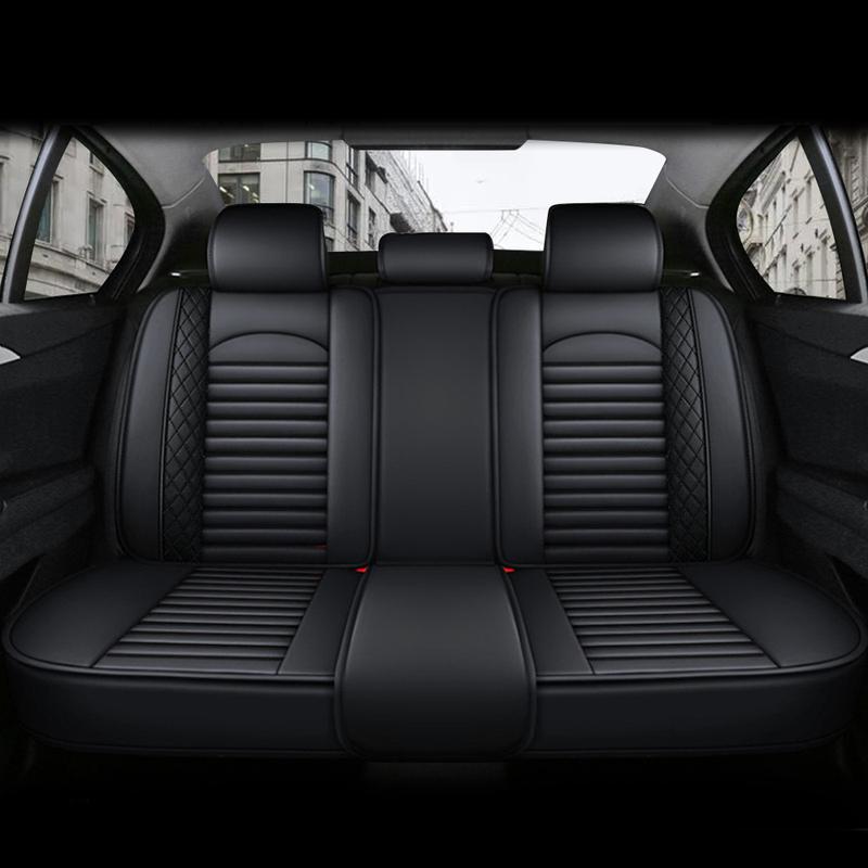 5-Seats PU Leather Universal Car Seat Covers Full Set Front Rear Seat Cushion Anti-scratch Protection For Sedan SUV Seat