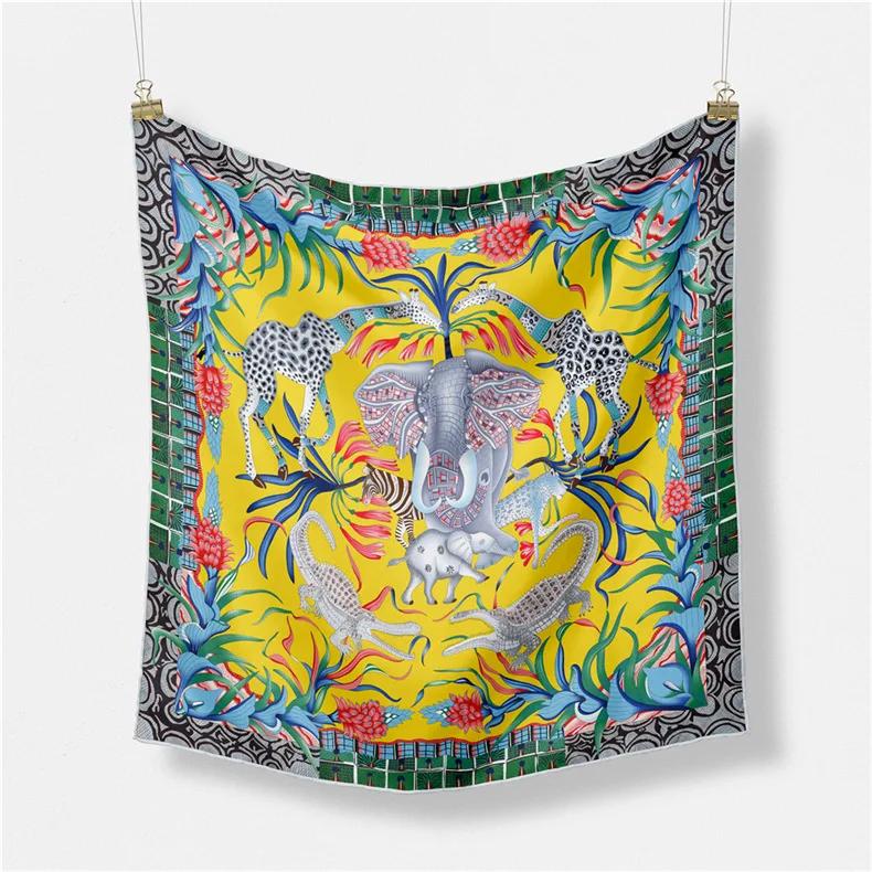Luxury Print Silk Square Scarf Women Spring Neck Tie Shawl Wraps Female 53cm Hair Hand Wrist Headkercheif Hijab Bandana