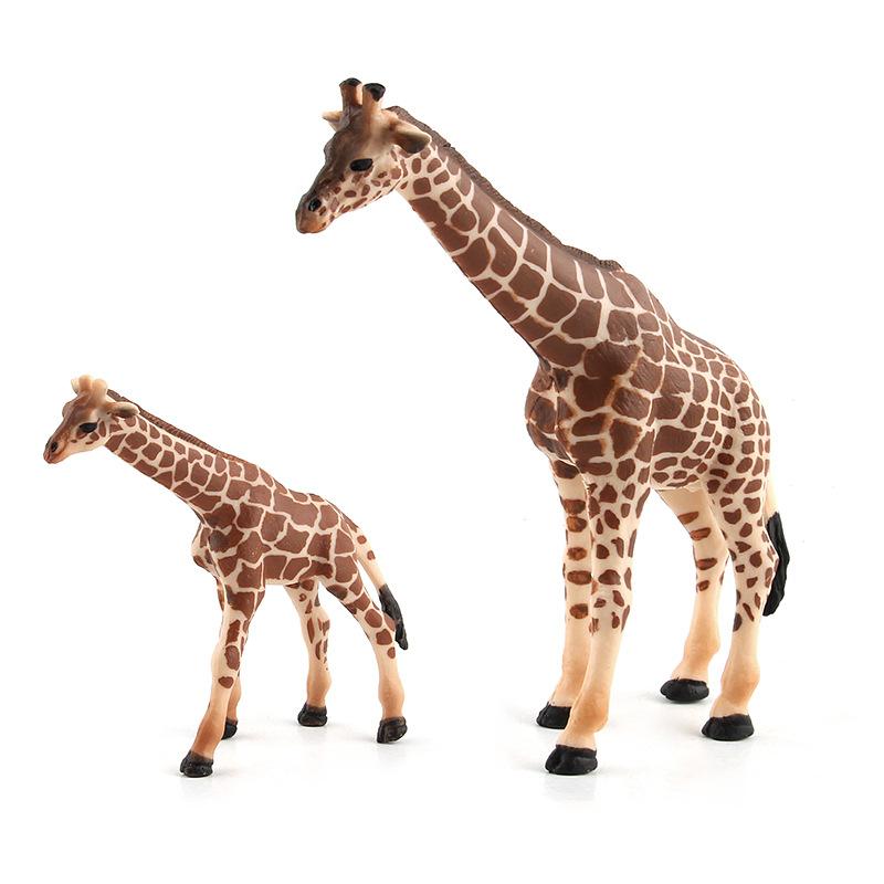 Simulated Wildlife Model, Forest Animal Giraffe Family, Animal Ornaments Collection Toys