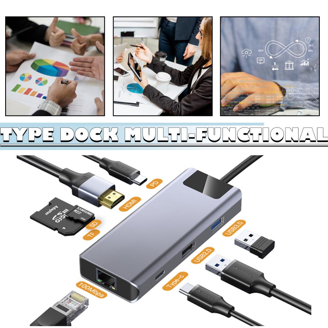 

Lvye New 8 in 1 Multiport USB-C Hub Type C To USB 3.0 4K HDMI Adapter For Macbook