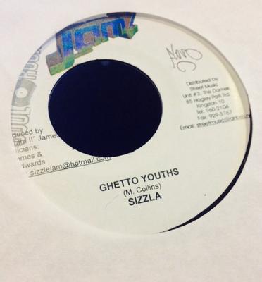 7inch Record SIZZLA - Ghetto Youths NONE Jam 2 Records 2008 Jamaica Reggae, Ska & Dub Used