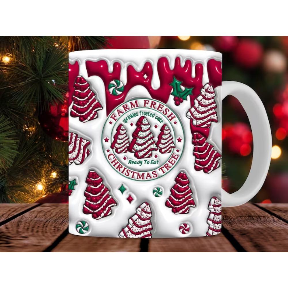 New 3D Christmas snowman Christmas tree ceramic coffee mug 301-400ml