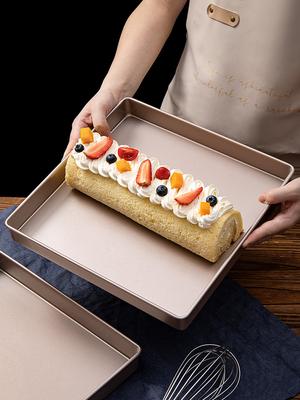 Teglia Quadrata Antiaderente per Torta, Teglia in Acciaio al Carbonio, Stampo per Torta Salata, Pizza, Pane, Utensili da Forno, 11 Pollici