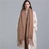 European And American Winter New Extended Scarf Imitation Cashmere Warm And Versatile Solid Color Scarf For Men And Women Fashion Tassel Scarf