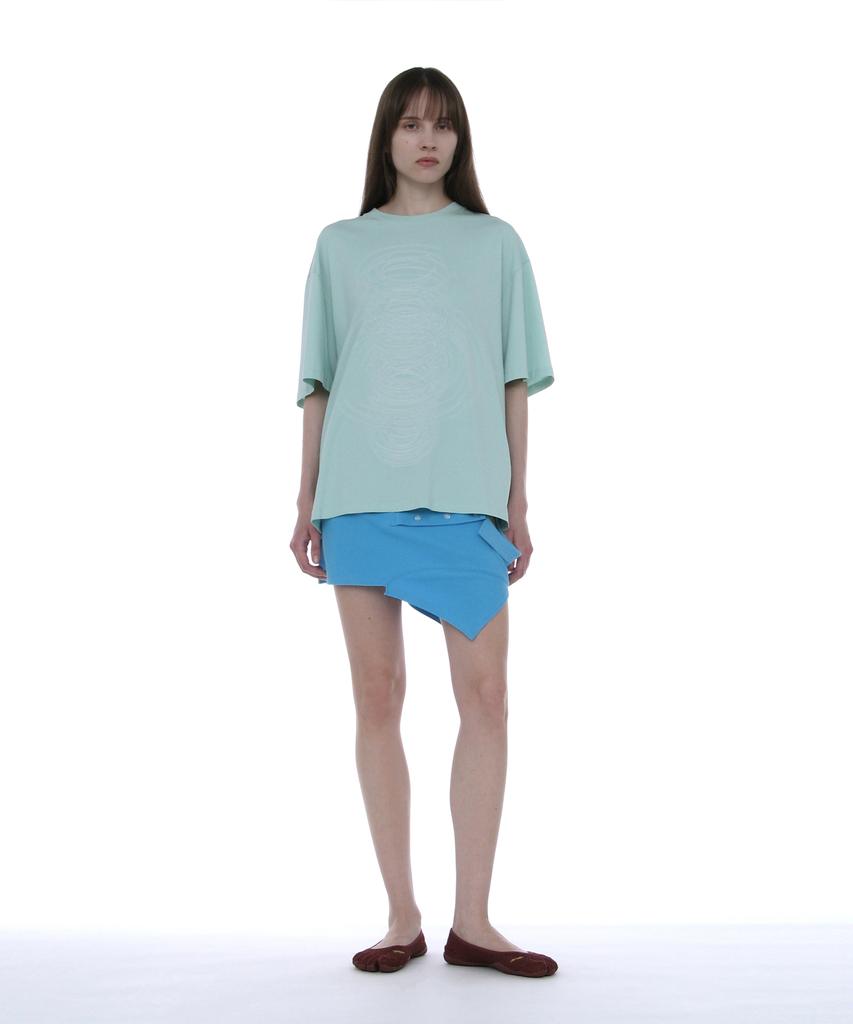 PARTIMENTO WOMEN Geometric Parts Printed Tee_Emerald