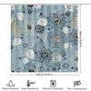 Blue Bathroom Shower Curtain With Floral Design Modern Home Decor For Bathtub Washable Fabric Various Sizes Available