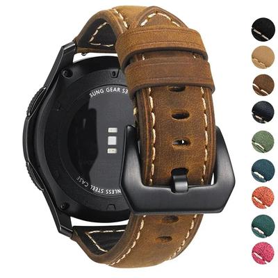 PU Leather Strap Watch Band for Amazfit Huawei Samsung Galaxy Watch Gear S3 Active2 46mm 42mm 20mm 22mm Strap Replacement Bands